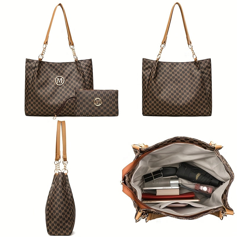 Chic Women's Vintage Floral Tote and Backpack Set