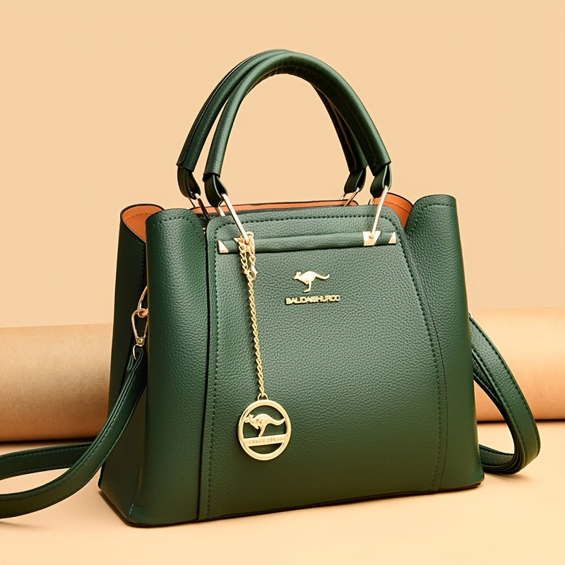 Stylish Black Tote Bag with Detachable Shoulder Strap