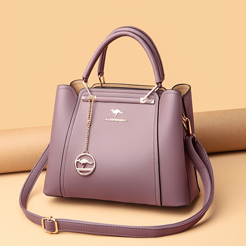 Stylish Black Tote Bag with Detachable Shoulder Strap