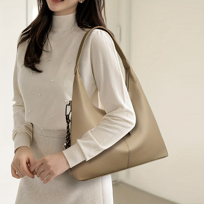 Elegant Large Capacity Tote Handbag with Multi-Color Options