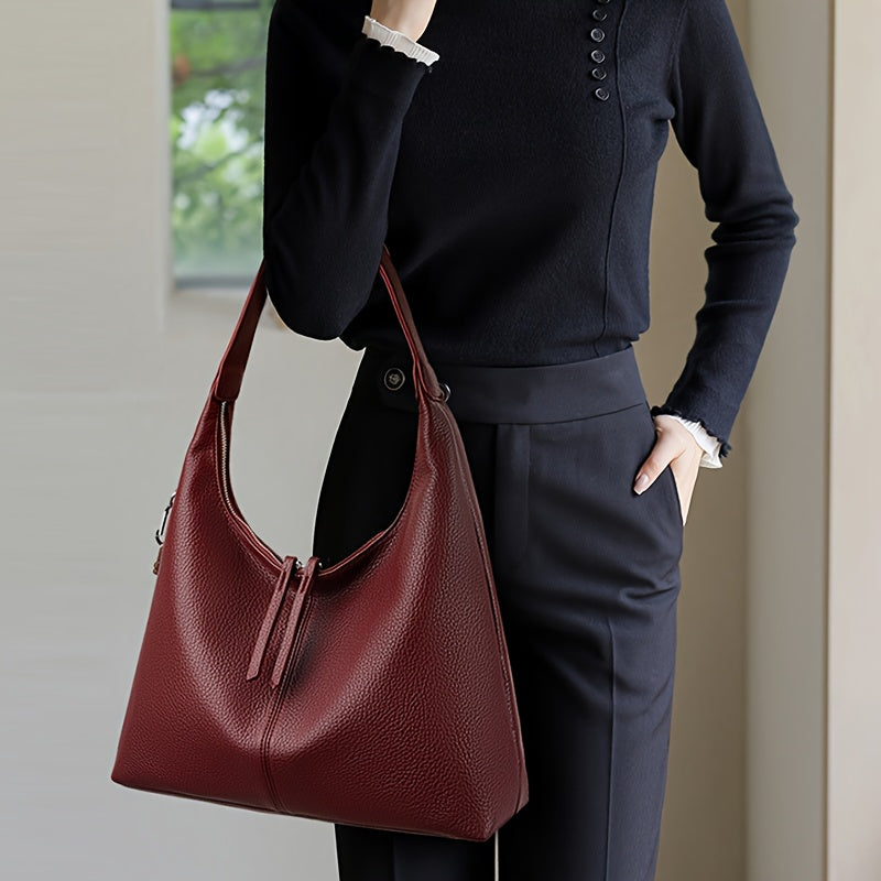 Elegant Large Capacity Tote Handbag with Multi-Color Options