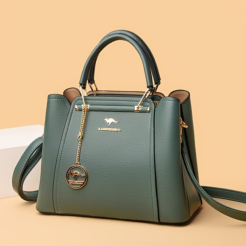 Stylish Black Tote Bag with Detachable Shoulder Strap
