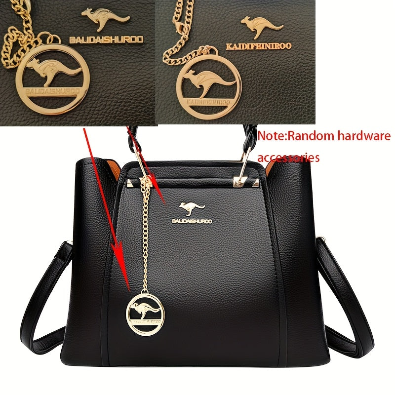 Stylish Black Tote Bag with Detachable Shoulder Strap