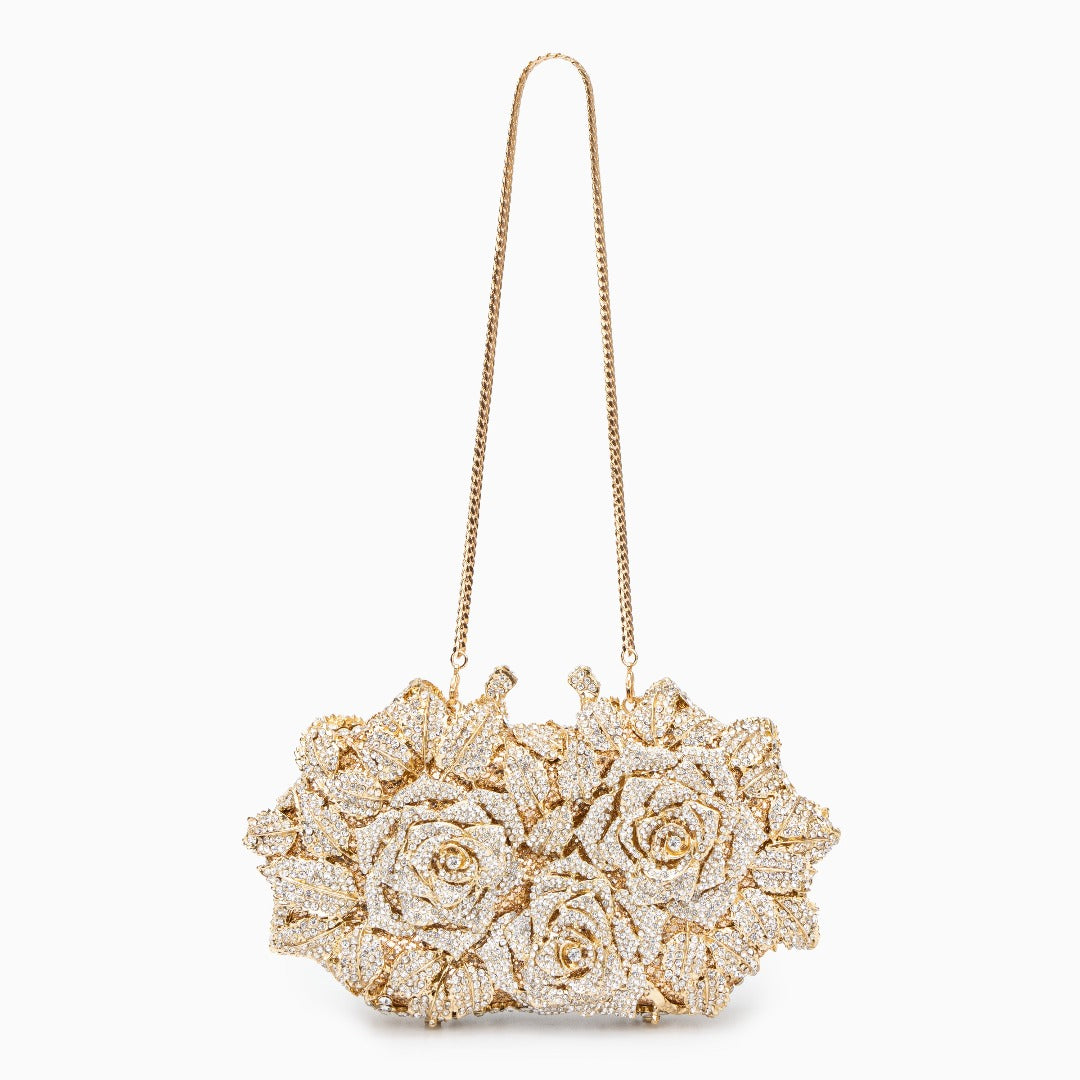 Cecilia Rose Jewel Clutch: Elegant Evening Bag with Free Shipping