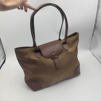 Sleek Black Nylon Tote Bag for Work and Commuting