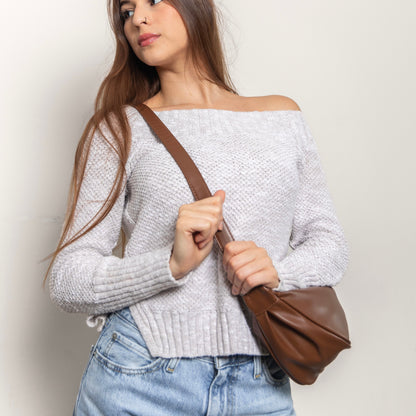 Hannah Banana Bag — Curved Elegance, Everyday Utility