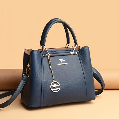 Stylish Black Tote Bag with Detachable Shoulder Strap