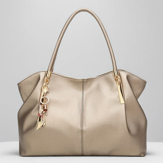 Elegant synthetic leather large capacity tote bag for work