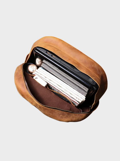 Alira | Stylish Vintage Leather Backpack with Laptop Compartment