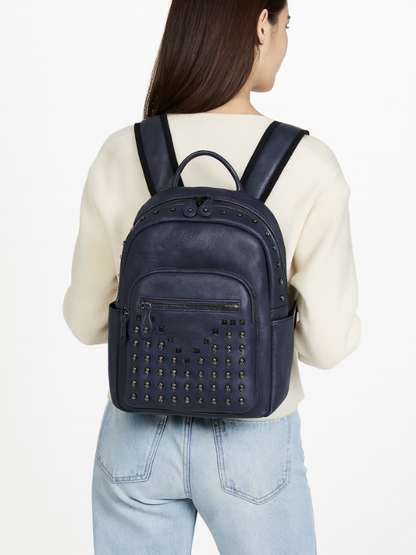 Freya | Edgy Retro Punk Leather Backpack for Women