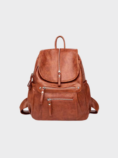 Iris | Chic Vintage-Inspired Women's Leather Backpack Design