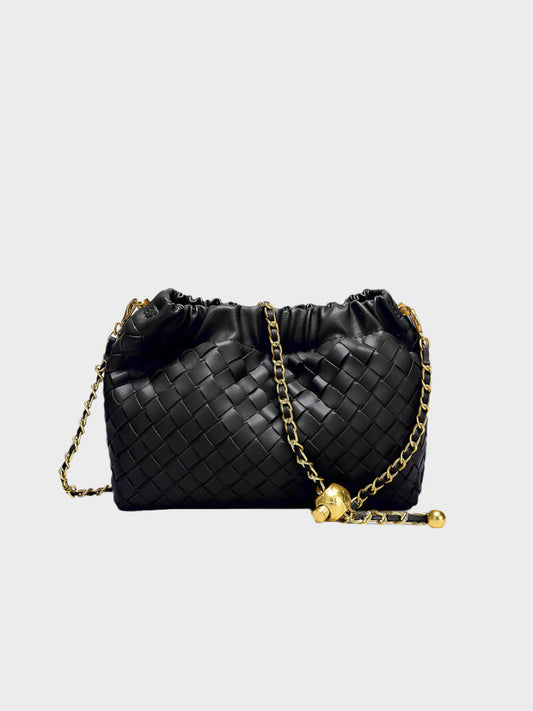 Chic Women's Faux Leather Shoulder Bag with Dumpling Design