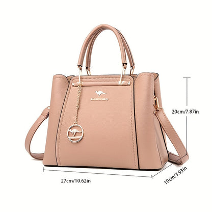 Stylish Black Tote Bag with Detachable Shoulder Strap