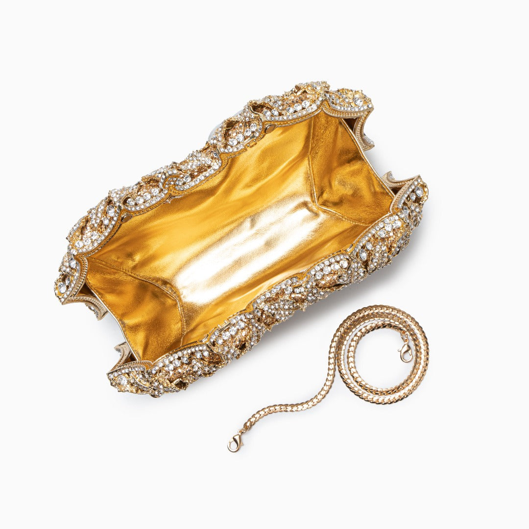 Cecilia Rose Jewel Clutch: Elegant Evening Bag with Free Shipping