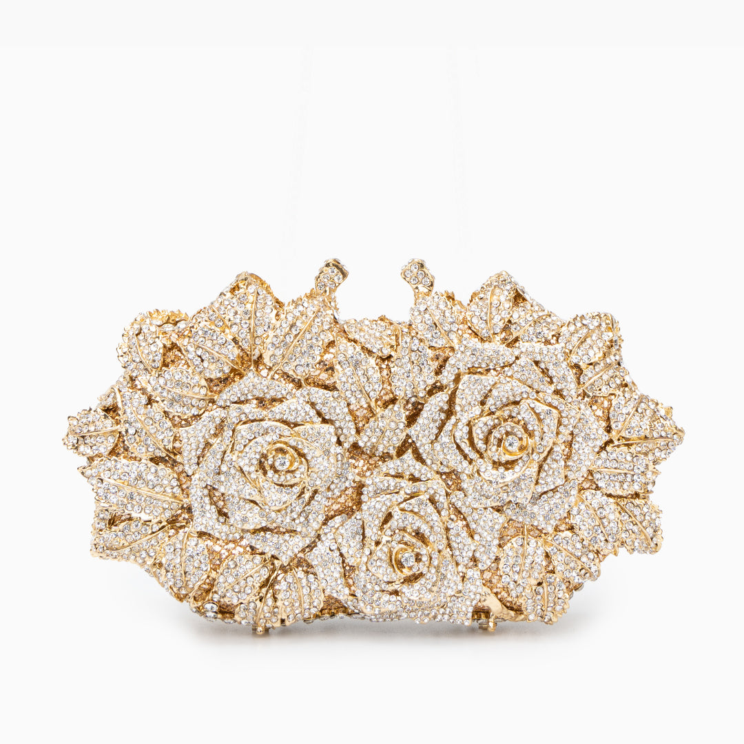 Cecilia Rose Jewel Clutch: Elegant Evening Bag with Free Shipping