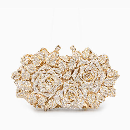 Cecilia Rose Jewel Clutch: Elegant Evening Bag with Free Shipping