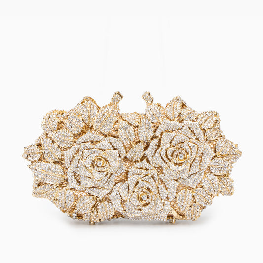 Cecilia Rose Jewel Clutch: Elegant Evening Bag with Free Shipping